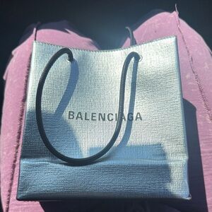 Balenciaga Metallic Silver Mini Bag
